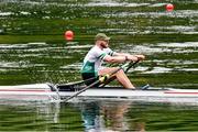 21 May 2024; Konan Pazzaia of Ireland after his 6th place finish in the A Final of the Men's Single Sculls during the Final Olympic Qualification Regatta at Lucerne in Switzerland. Photo by Clara O'Brien/Sportsfile