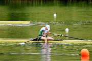 21 May 2024; Sanita Puspure of Ireland after finishing 5th in the A Final of the Women's Single Sculls during the Final Olympic Qualification Regatta at Lucerne in Switzerland. Photo by Clara O'Brien/Sportsfile