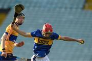 20 May 2024; Stefan Tobin of Tipperary in action against Clare during the Electric Ireland Munster GAA Hurling Minor Championship Final match between Clare and Tipperary at TUS Gaelic Grounds in Limerick. Photo by Matt Browne/Sportsfile