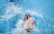 22 May 2024; Dylan O'Brien of Ennis Swimming Club competes in the Men's 100m Backstroke Finals during day one of the Ireland Olympic Swimming Trials at the National Aquatic Centre on the Sport Ireland Campus in Dublin. Photo by Shauna Clinton/Sportsfile
