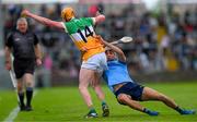 22 May 2024; Barry Egan of Offaly is tackled by Brendan Kenny of Dublin during the oneills.com Leinster GAA Hurling U20 Championship final match between Dublin and Offaly at Laois Hire O'Moore Park in Portlaoise, Laois. Photo by Ray McManus/Sportsfile