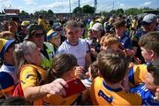 19 May 2024; Man of the Match Shane O'Donnell of Clare is surrounded by supporters after the Munster GAA Hurling Senior Championship Round 4 match between Clare and Waterford at Cusack Park in Ennis, Clare. Photo by Ray McManus/Sportsfile