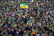 22 May 2024; Offaly supporters on the pitch, during the cup presentation, after the oneills.com Leinster GAA Hurling U20 Championship final match between Dublin and Offaly at Laois Hire O'Moore Park in Portlaoise, Laois. Photo by Ray McManus/Sportsfile