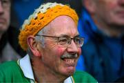 22 May 2024; An Offaly supporter during the oneills.com Leinster GAA Hurling U20 Championship final match between Dublin and Offaly at Laois Hire O'Moore Park in Portlaoise, Laois. Photo by Ray McManus/Sportsfile
