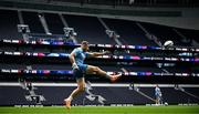 24 May 2024; Jordan Larmour kicks  during a Leinster Rugby captain's run at the Tottenham Hotspur Stadium in London, England. Photo by Harry Murphy/Sportsfile