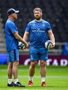 24 May 2024; Senior coach Jacques Nienaber and Contact skills coach Sean O'Brien during a Leinster Rugby captain's run at the Tottenham Hotspur Stadium in London, England. Photo by Harry Murphy/Sportsfile
