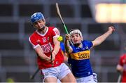 24 May 2024; Diarmuid Healy of Cork in action against Ben Currivan of Tipperary during the oneills.com Munster GAA U20 Hurling Championship final match between Tipperary and Cork at TUS Gaelic Grounds in Limerick. Photo by Ben McShane/Sportsfile