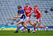 24 May 2024; Adam Daly of Tipperary in action against Diarmuid Healy, centre, and Hugh O'Connor of Cork during the oneills.com Munster GAA U20 Hurling Championship final match between Tipperary and Cork at TUS Gaelic Grounds in Limerick. Photo by Ben McShane/Sportsfile