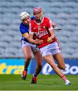 24 May 2024; Hugh O'Connor of Cork in action against Aaron O'Halloran of Tipperary during the oneills.com Munster GAA U20 Hurling Championship final match between Tipperary and Cork at TUS Gaelic Grounds in Limerick. Photo by Ben McShane/Sportsfile