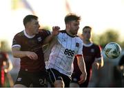 24 May 2024; Archie Davies of Dundalk in action against Edward McCarthy of Galway United during the SSE Airtricity Men's Premier Division match between Galway United and Dundalk at Eamonn Deacy Park in Galway. Photo by Michael P Ryan/Sportsfile