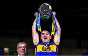 24 May 2024; Tipperary captain Ben Currivan lifts the cup after the oneills.com Munster GAA U20 Hurling Championship final match between Tipperary and Cork at TUS Gaelic Grounds in Limerick. Photo by Ben McShane/Sportsfile