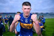 24 May 2024; Cathal English of Tipperary celebrates after the oneills.com Munster GAA U20 Hurling Championship final match between Tipperary and Cork at TUS Gaelic Grounds in Limerick. Photo by Ben McShane/Sportsfile