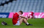 24 May 2024; Kevin Lyons of Cork reacts at the final whistle of the oneills.com Munster GAA U20 Hurling Championship final match between Tipperary and Cork at TUS Gaelic Grounds in Limerick. Photo by Ben McShane/Sportsfile