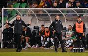 24 May 2024; Shamrock Rovers manager Stephen Bradley and assistant coach Glenn Cronin, left, during the SSE Airtricity Men's Premier Division match between Shamrock Rovers and Shelbourne at Tallaght Stadium in Dublin. Photo by Stephen McCarthy/Sportsfile