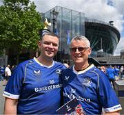 25 May 2024; Leinster supporters Simon, left, and Jim O'Connor, from Bray in Wicklow, before the Investec Champions Cup final between Leinster and Toulouse at the Tottenham Hotspur Stadium in London, England. Photo by Brendan Moran/Sportsfile