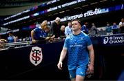25 May 2024; James Ryan of Leinster walks to the pitch before the Investec Champions Cup final between Leinster and Toulouse at the Tottenham Hotspur Stadium in London, England. Photo by Harry Murphy/Sportsfile