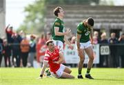 25 May 2024; Sam Mulroy of Louth after scoring his side's first goal during the GAA Football All-Ireland Senior Championship Round 1 match between Louth and Meath at Grattan Park in Inniskeen, Monaghan. Photo by Daire Brennan/Sportsfile