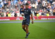 25 May 2024; Michael Ala'alatoa of Leinster with his son Miles after his side's defeat in the Investec Champions Cup final between Leinster and Toulouse at the Tottenham Hotspur Stadium in London, England. Photo by Harry Murphy/Sportsfile