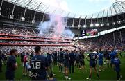 25 May 2024; Leinster players watch the trophy presentation after the Investec Champions Cup final between Leinster and Toulouse at the Tottenham Hotspur Stadium in London, England. Photo by Harry Murphy/Sportsfile