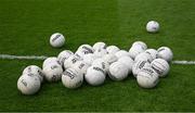 25 May 2024; Footballs on the pitch during the Dublin warm up session before the GAA Football All-Ireland Senior Championship Round 1 match between Dublin and Roscommon at Croke Park in Dublin. Photo by Ray McManus/Sportsfile