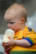 25 May 2024; Roscommon supporter Saoirse McMorrow, twenty months, enjoys a drink before the GAA Football All-Ireland Senior Championship Round 1 match between Dublin and Roscommon at Croke Park in Dublin. Photo by Ray McManus/Sportsfile