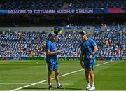 25 May 2024; Leinster senior coach Jacques Nienaber and Leinster backs coach Andrew Goodman before the Investec Champions Cup final between Leinster and Toulouse at the Tottenham Hotspur Stadium in London, England. Photo by Harry Murphy/Sportsfile