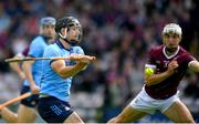 26 May 2024; Sean Currie of Dublin in action against Daithí Burke of Galway during the Leinster GAA Hurling Senior Championship Round 5 match between Galway and Dublin at Pearse Stadium in Galway. Photo by John Sheridan/Sportsfile