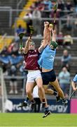 26 May 2024; Gavin Lee of Galway in action against Chris Crummey of Dublin during the Leinster GAA Hurling Senior Championship Round 5 match between Galway and Dublin at Pearse Stadium in Galway. Photo by Daire Brennan/Sportsfile