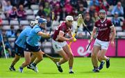 26 May 2024; Jason Flynn of Galway in action against Eoghan O'Donnell of Dublin during the Leinster GAA Hurling Senior Championship Round 5 match between Galway and Dublin at Pearse Stadium in Galway. Photo by Daire Brennan/Sportsfile