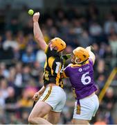 26 May 2024; Billy Ryan of Kilkenny is tackled by Damien Reck of Wexford during the Leinster GAA Hurling Senior Championship Round 5 match between Kilkenny and Wexford at UPMC Nowlan Park in Kilkenny. Photo by Ray McManus/Sportsfile