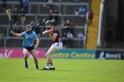 26 May 2024; Cathal Mannion of Galway in action against Paddy Doyle of Dublin during the Leinster GAA Hurling Senior Championship Round 5 match between Galway and Dublin at Pearse Stadium in Galway. Photo by Daire Brennan/Sportsfile