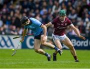 26 May 2024; Danny Sutcliffe of Dublin in action against Gavin Lee of Galway during the Leinster GAA Hurling Senior Championship Round 5 match between Galway and Dublin at Pearse Stadium in Galway. Photo by John Sheridan/Sportsfile