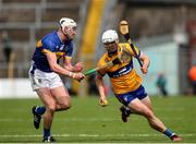 26 May 2024; Aidan McCarthy of Clare in action against Eoghan Connolly of Tipperary during the Munster GAA Hurling Senior Championship Round 5 match between Tipperary and Clare at FBD Semple Stadium in Thurles, Tipperary. Photo by Michael P Ryan/Sportsfile