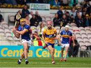 26 May 2024; Ronan Maher of Tipperary in action against Darragh Lohan of Clare during the Munster GAA Hurling Senior Championship Round 5 match between Tipperary and Clare at FBD Semple Stadium in Thurles, Tipperary. Photo by Michael P Ryan/Sportsfile