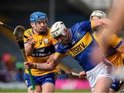 26 May 2024; Eoghan Connolly of Tipperary in action against Shane O'Donnell of Clare during the Munster GAA Hurling Senior Championship Round 5 match between Tipperary and Clare at FBD Semple Stadium in Thurles, Tipperary. Photo by Michael P Ryan/Sportsfile