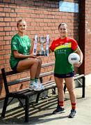 28 May 2024; Pictured at the launch of the 2024 TG4 All-Ireland Ladies Football Championships in Dublin, are Róisín Ambrose of Limerick and Ruth Bermingham of Carlow. All roads lead to Croke Park for the 2024 TG4 All-Ireland Junior, Intermediate and Senior Finals on Sunday August 4, as the Ladies Gaelic Football Association also gets set to celebrate its 50th anniversary on July 18, 2024. #ProperFan. Photo by Ramsey Cardy/Sportsfile