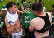 26 May 2024; Aaron Gillane of Limerick swops jersey’s with Stephen Bennett of Waterford after the Munster GAA Hurling Senior Championship Round 5 match between Limerick and Waterford at TUS Gaelic Grounds in Limerick Photo by Tom Beary/Sportsfile