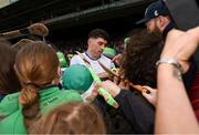 26 May 2024; Aaron Gillane of Limerick with supporters after the Munster GAA Hurling Senior Championship Round 5 match between Limerick and Waterford at TUS Gaelic Grounds in Limerick Photo by Tom Beary/Sportsfile