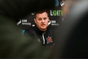 27 May 2024; Jon Daly speaks to the media after being unveiled as the new Dundalk manager at Oriel Park in Dundalk, Louth. Photo by Sam Barnes/Sportsfile