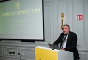 27 May 2024; The FAI recognises the 1924 Olympic Games matches as the first men's international fixtures. Pictured is Pictured is FAI president Paul Cooke at Castleknock Hotel in Dublin. Photo by David Fitzgerald/Sportsfile