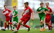 29 May 2024; Tadhg Quirke of Beaumont BNS, Blackrock, Cork, during the FAI Primary 5s Finals day at Aviva Stadium in Dublin. Photo by Stephen McCarthy/Sportsfile