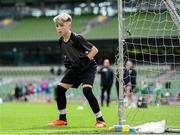 29 May 2024; Jamie Needham of Scoil Phádraig, Westport, Mayo, during the FAI Primary 5s Finals day at Aviva Stadium in Dublin. Photo by Stephen McCarthy/Sportsfile