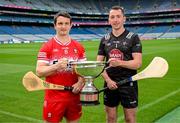 30 May 2024; Christy Ring Cup finalists Derry's Cormac O’Doherty and Kildare's Paddy McKenna during a Joe McDonagh, Christy Ring, Nickey Rackard, Lory Meagher Cup Final media day at Croke Park in Dublin. Photo by Stephen McCarthy/Sportsfile
