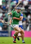 26 May 2024; David Reidy of Limerick in action against Mark Fitzgerald of Waterford during the Munster GAA Hurling Senior Championship Round 5 match between Limerick and Waterford at TUS Gaelic Grounds in Limerick. Photo by Sam Barnes/Sportsfile