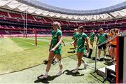 31 May 2024; Ireland players after the HSBC Women's SVNS 2024 Grand Finals Pool B match between Ireland and Australia at Civitas Metropolitano Stadium in Madrid, Spain. Photo by Juan Gasparini/Sportsfile