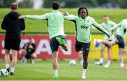 31 May 2024; Michael Obafemi during a Republic of Ireland training session at the FAI National Training Centre in Abbotstown, Dublin. Photo by Stephen McCarthy/Sportsfile
