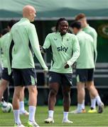 31 May 2024; Michael Obafemi during a Republic of Ireland training session at the FAI National Training Centre in Abbotstown, Dublin. Photo by Stephen McCarthy/Sportsfile
