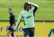 31 May 2024; Michael Obafemi during a Republic of Ireland training session at the FAI National Training Centre in Abbotstown, Dublin. Photo by Stephen McCarthy/Sportsfile