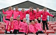 31 May 2024; The Booth Road girls under 11 team before the SSE Airtricity Men's Premier Division match between St Patrick's Athletic and Galway United at Richmond Park in Dublin. Photo by Stephen Marken/Sportsfile