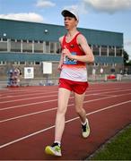 31 May 2024; Seamus Clarke of St. Muredachs College Ballina competes in the senior boys 3000m walk during day one of the 123.ie All-Ireland Schools’ Track and Field Championships at Tullamore Harriers Athletics Club in Offaly. Photo by David Fitzgerald/Sportsfile